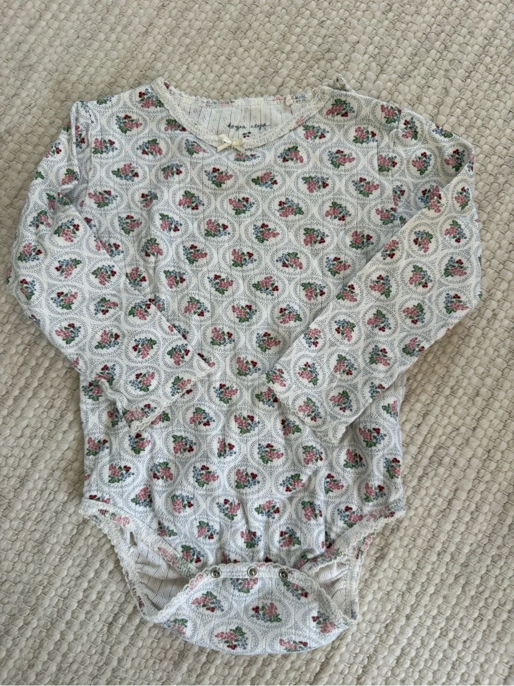 Konges Slojd Floral Long Sleeve Baby Onesie